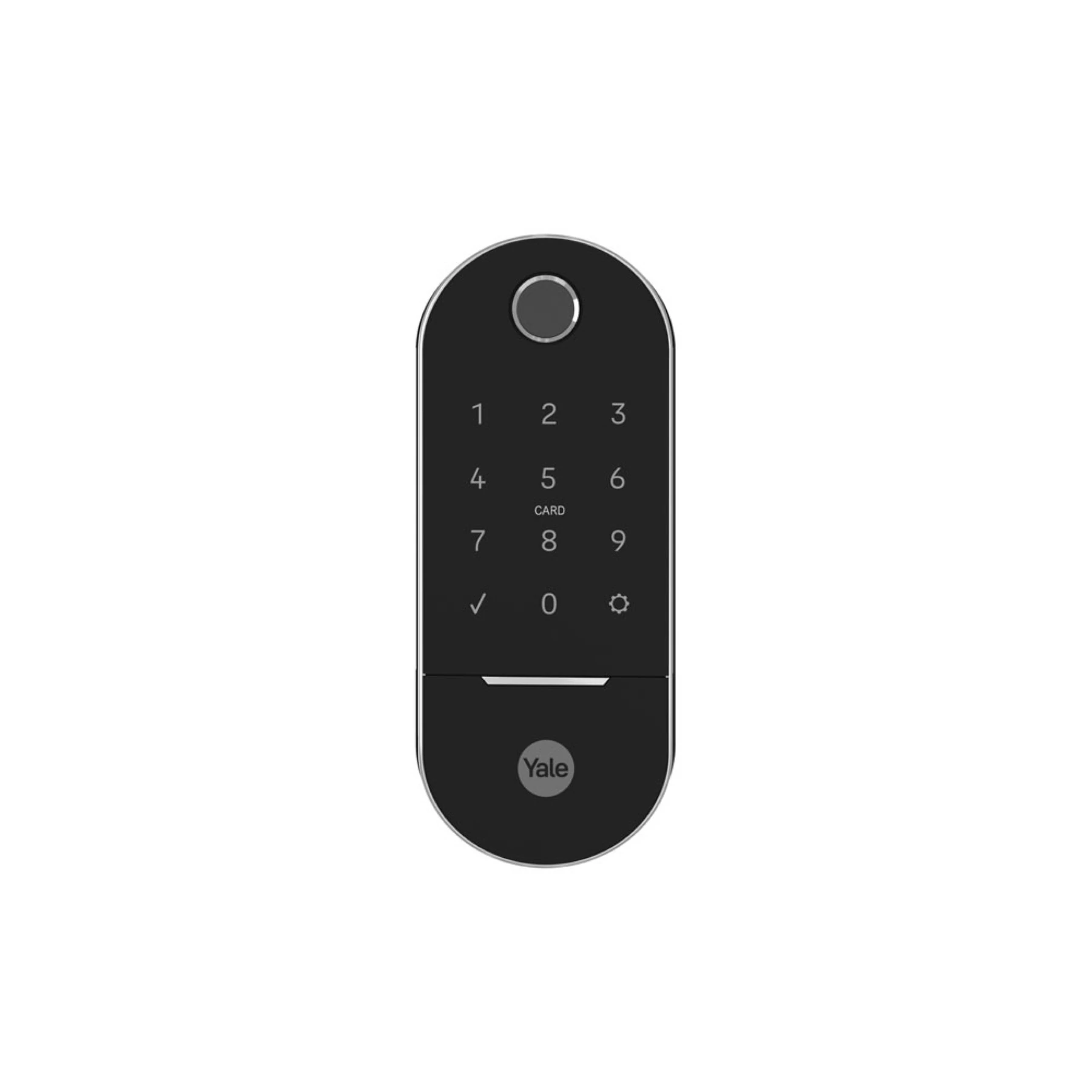 Fechadura Digital Yale Lia IP55 Preta Cromada de Embutir com Biometria, Senha, Cartão e Chave