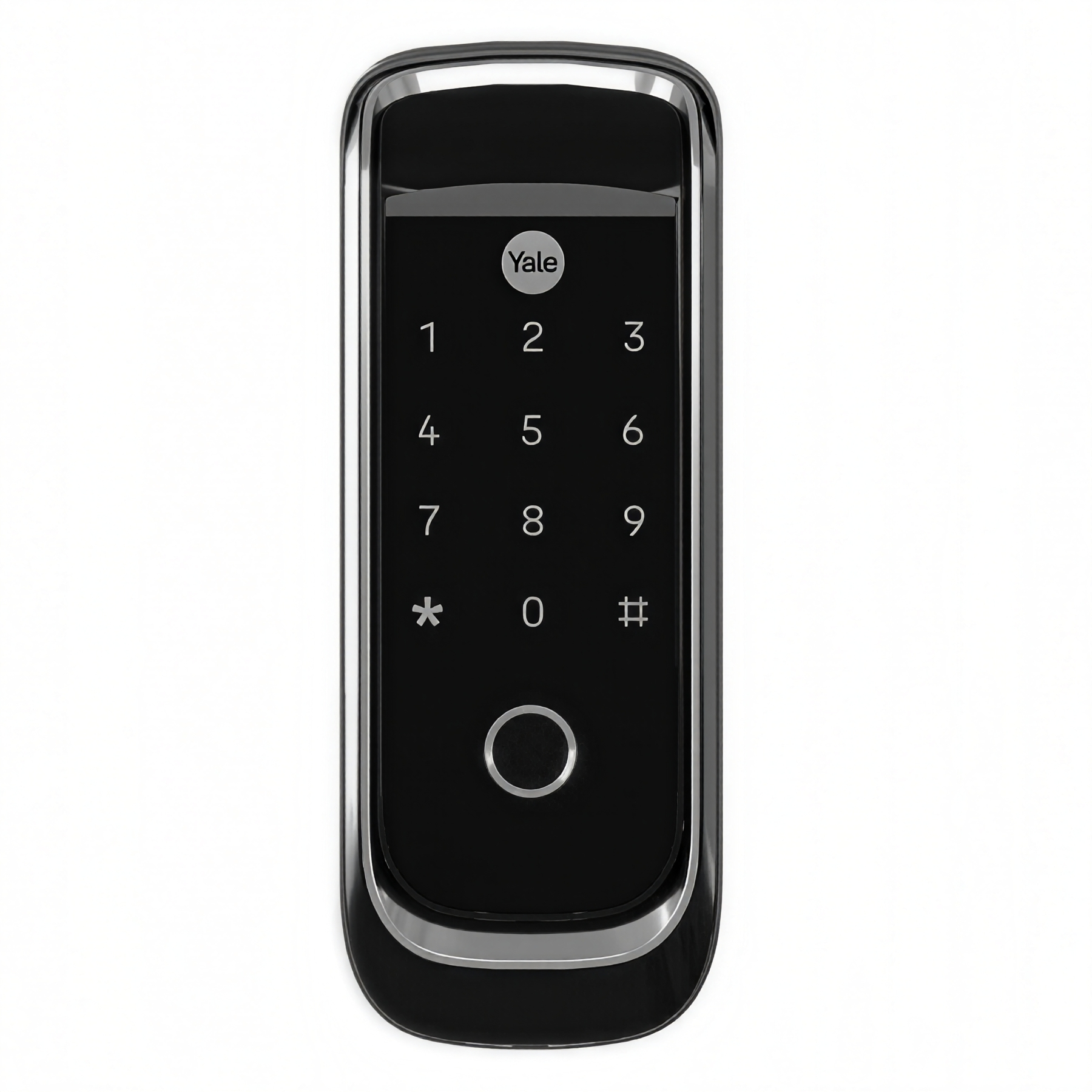 Fechadura Digital Yale YBL410 BIO Preto e Cromado Sobrepor Senha, Biometria e Bluetooth