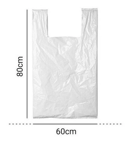 Sacola Plástica Branca Polietileno Reciclado 60x80 Pct 5kg