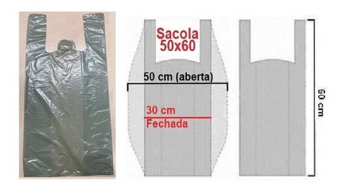 Sacola Plastica Reciclada Reforçada 50x60 Pacote 5 Kg