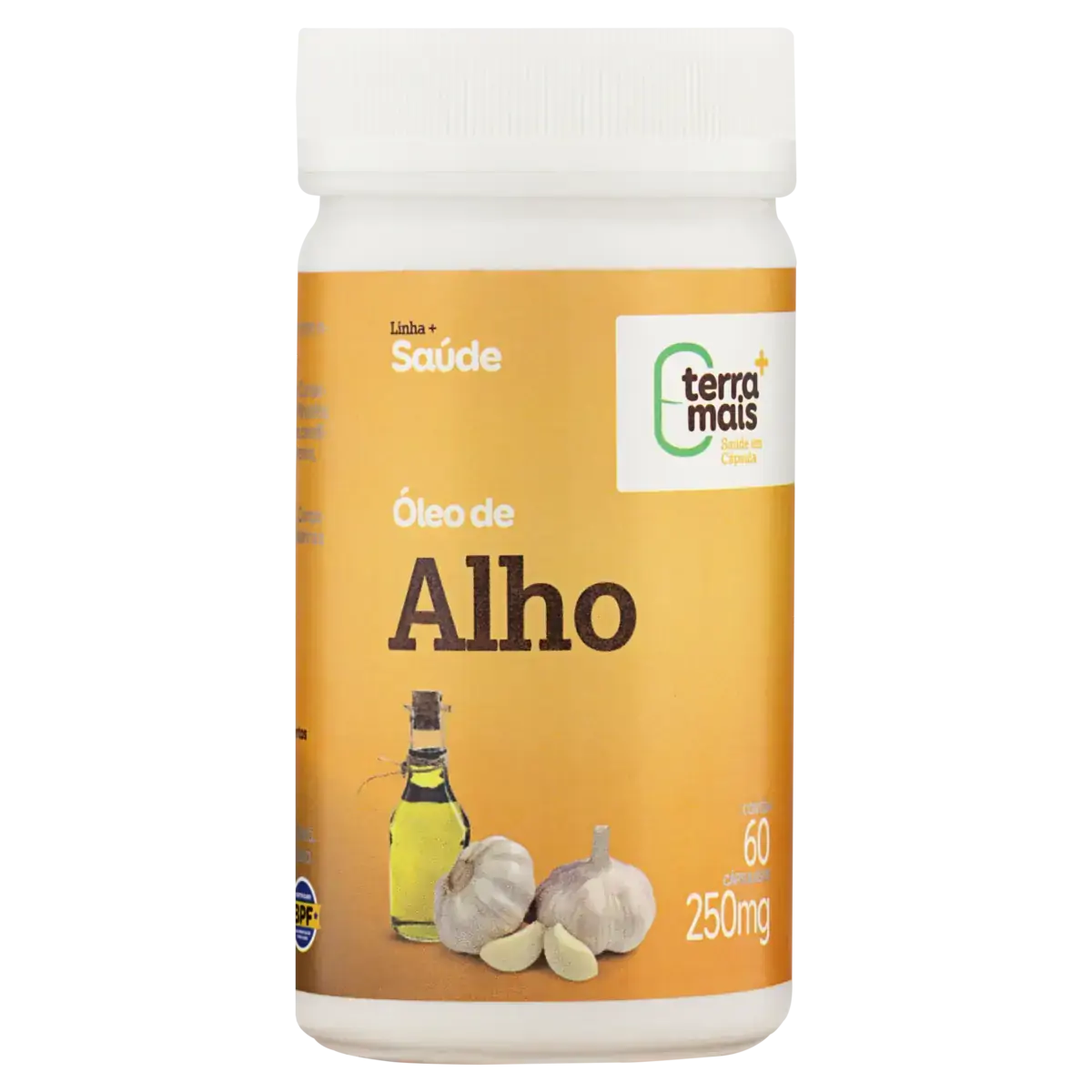 óleo De Alho 250mg Terramais Saúde Frasco 60 Cápsulas