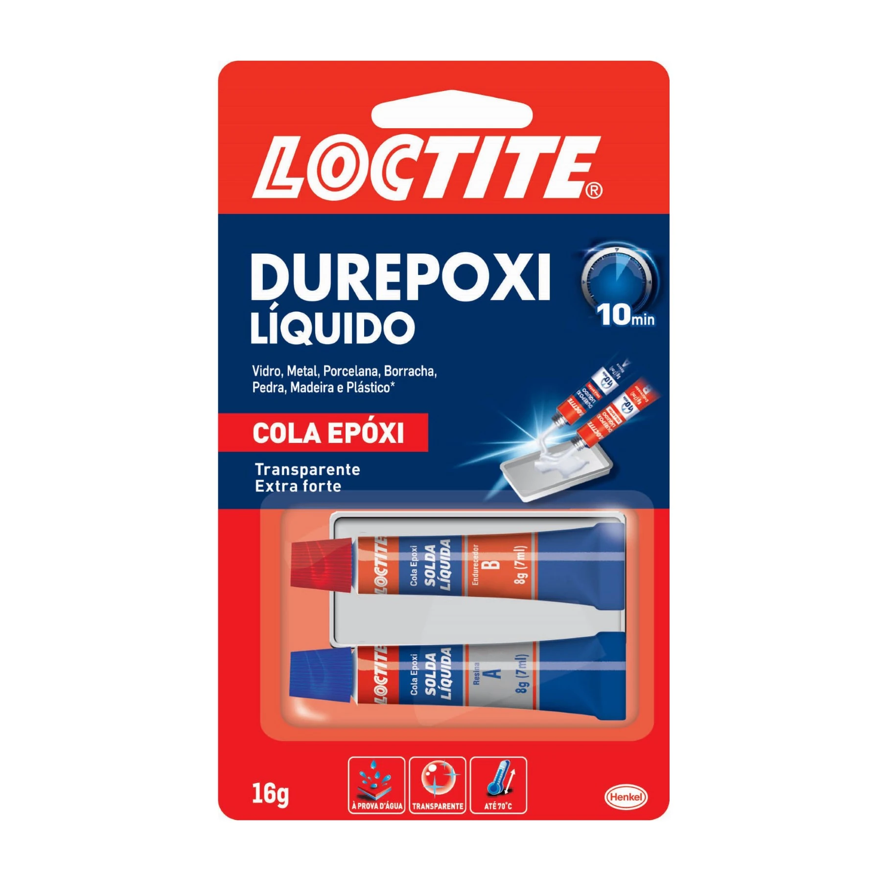 Cola Epóxi Extraforte Líquida Transparente Loctite Durepoxi Blister 16g 2 Unidades