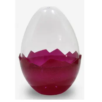 Ovo Acrilico Rosa C/brilho Cristal 12cm