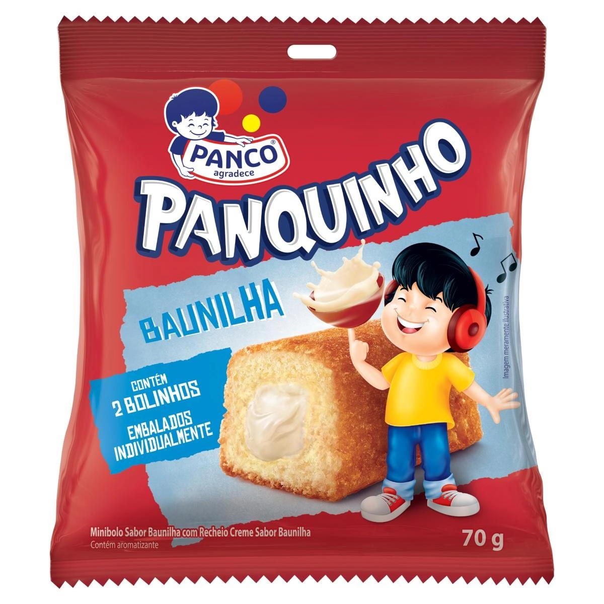 Bolo Sabor Baunilha Recheado com Baunilha Panfi PANCO 70g
