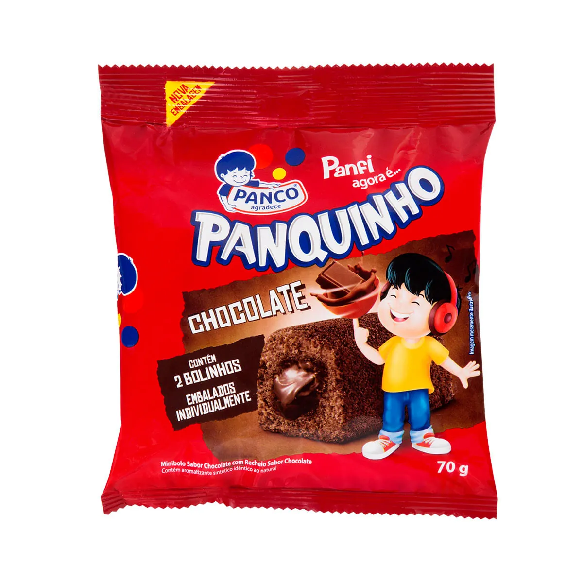 Mini Bolo de Chocolate Panquinho Panco 70g