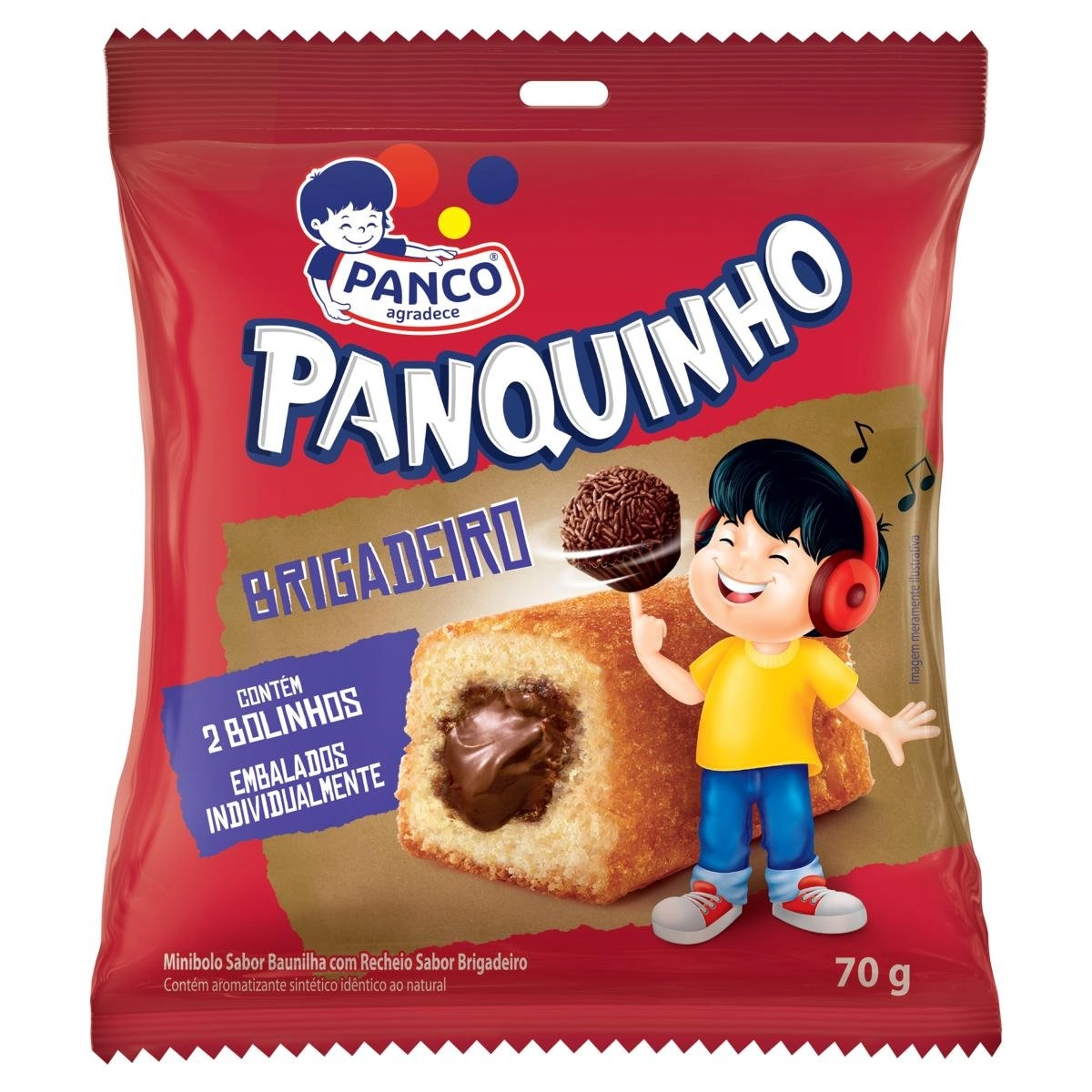 Mini Bolinho PANI Baunilha com Recheio Brigadeiro 70g