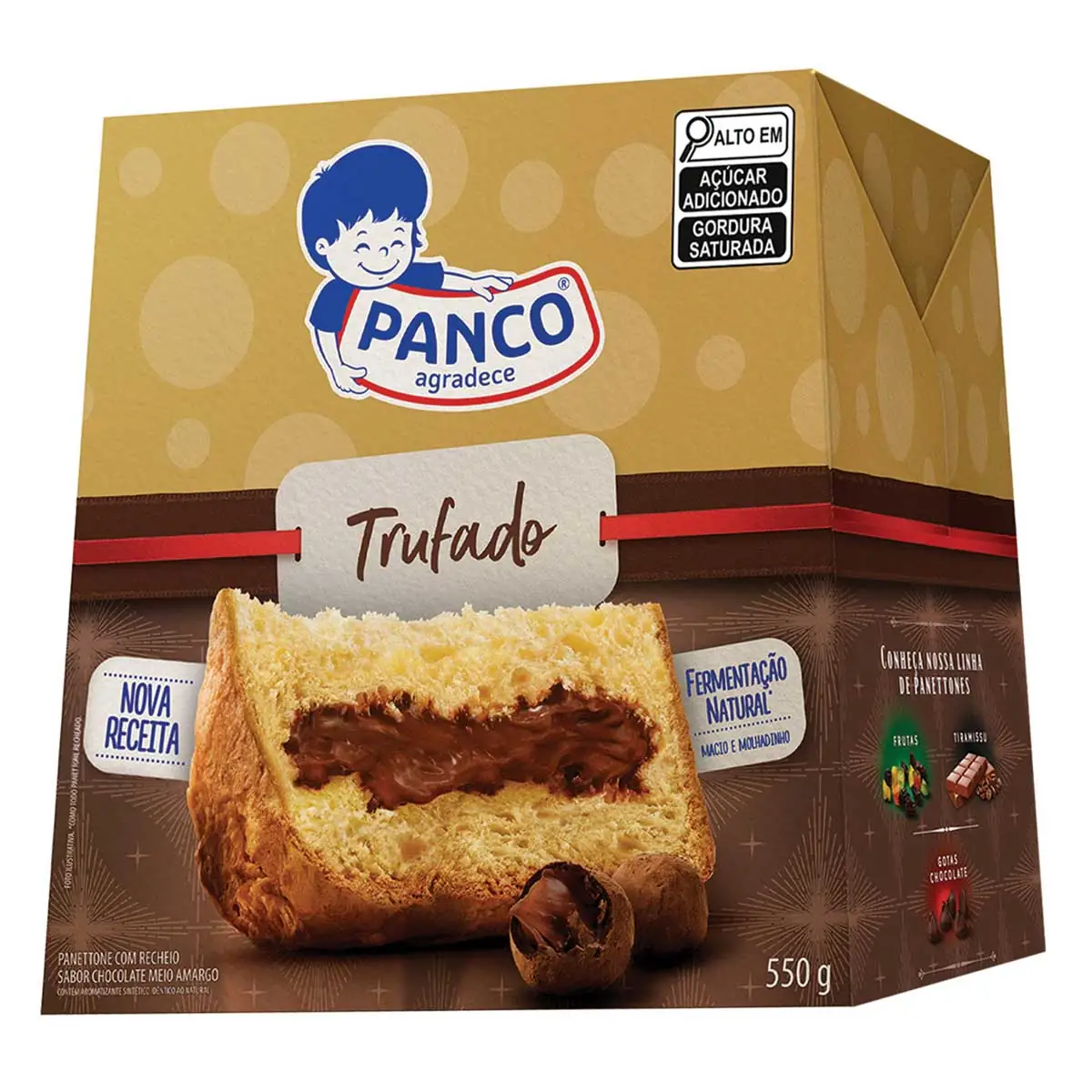 Panetone Trufado com Chocolate Meio Amargo Panco 550g