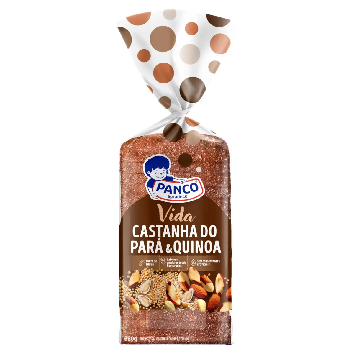 Pão De Forma Integral Castanha Do Pará Quinoa Panco Vida Pacote 350g