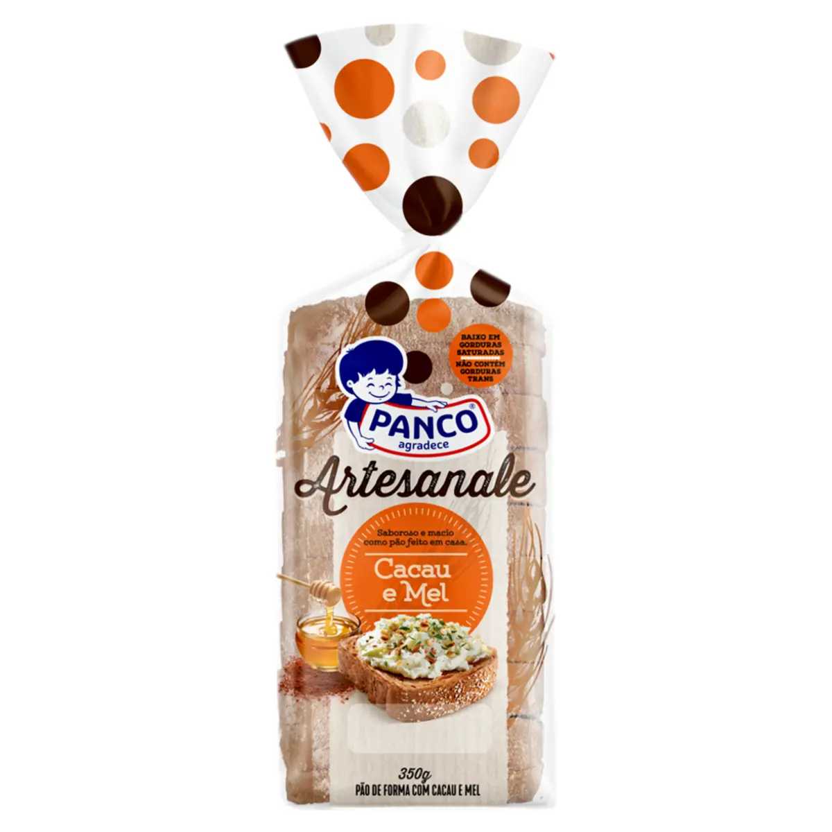 Pão De Forma Cacau E Mel Panco Artesanale Pacote 350g