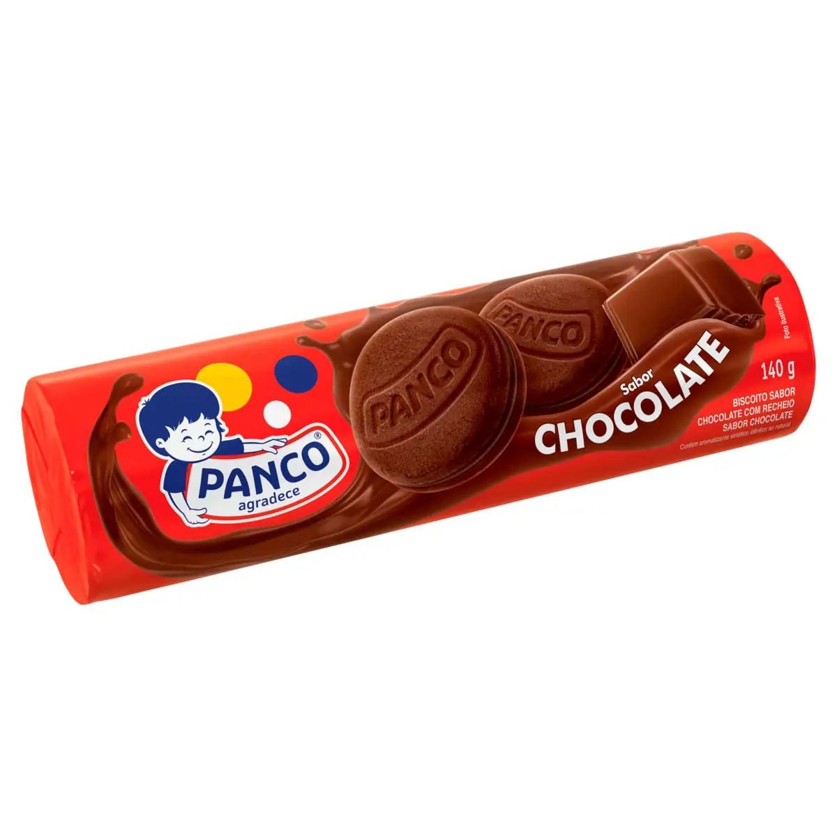 Biscoito Chocolate Recheio Chocolate Panco Pacote 140g