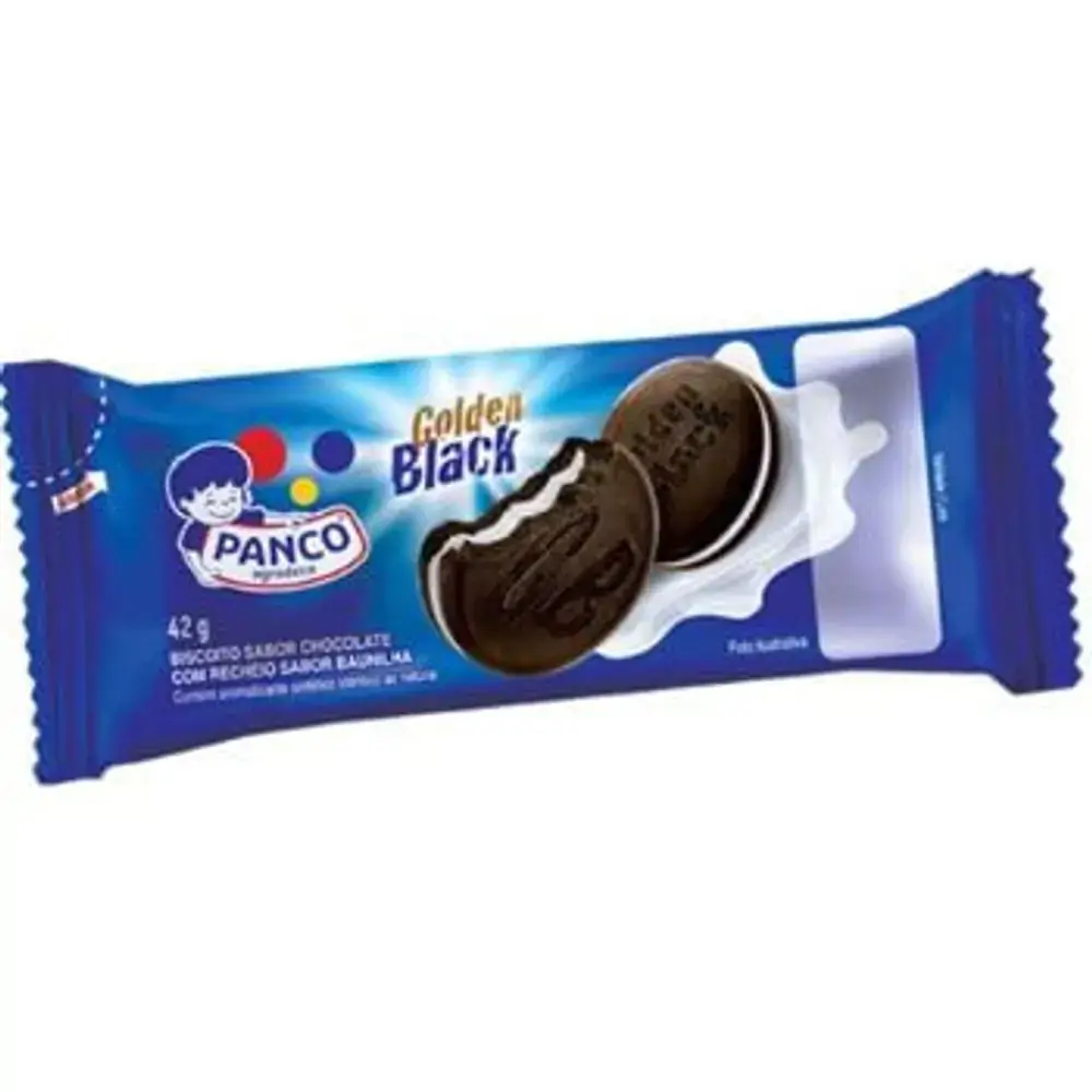Bisc.rech.panco Golden Black Baunilha Snack 42g