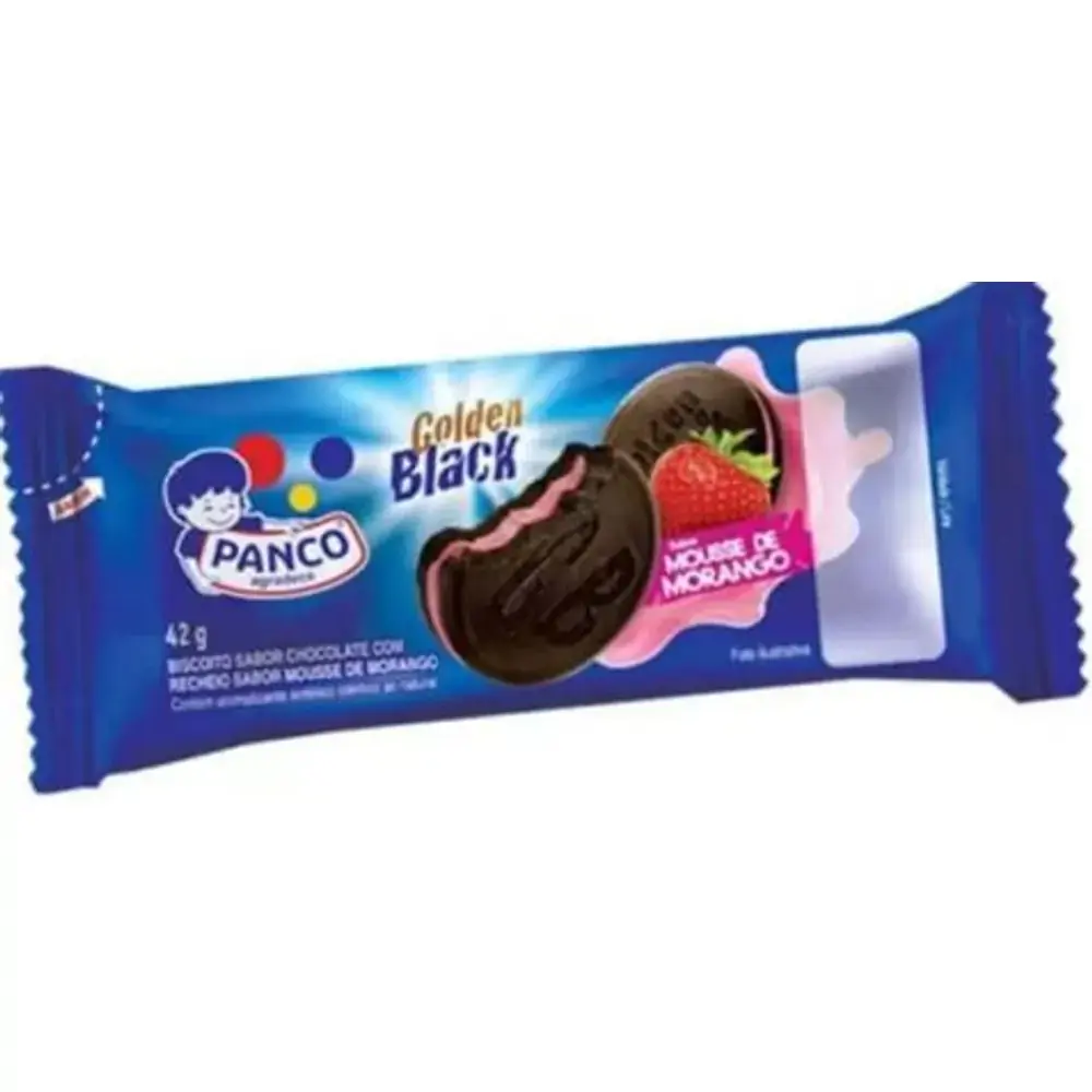Bisc.rech.panco Golden Black M.morango Snack 42g