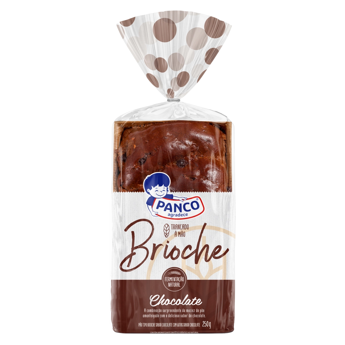 Pão Brioche Trançado Chocolate com Gotas de Chocolate Panco Pacote 250g