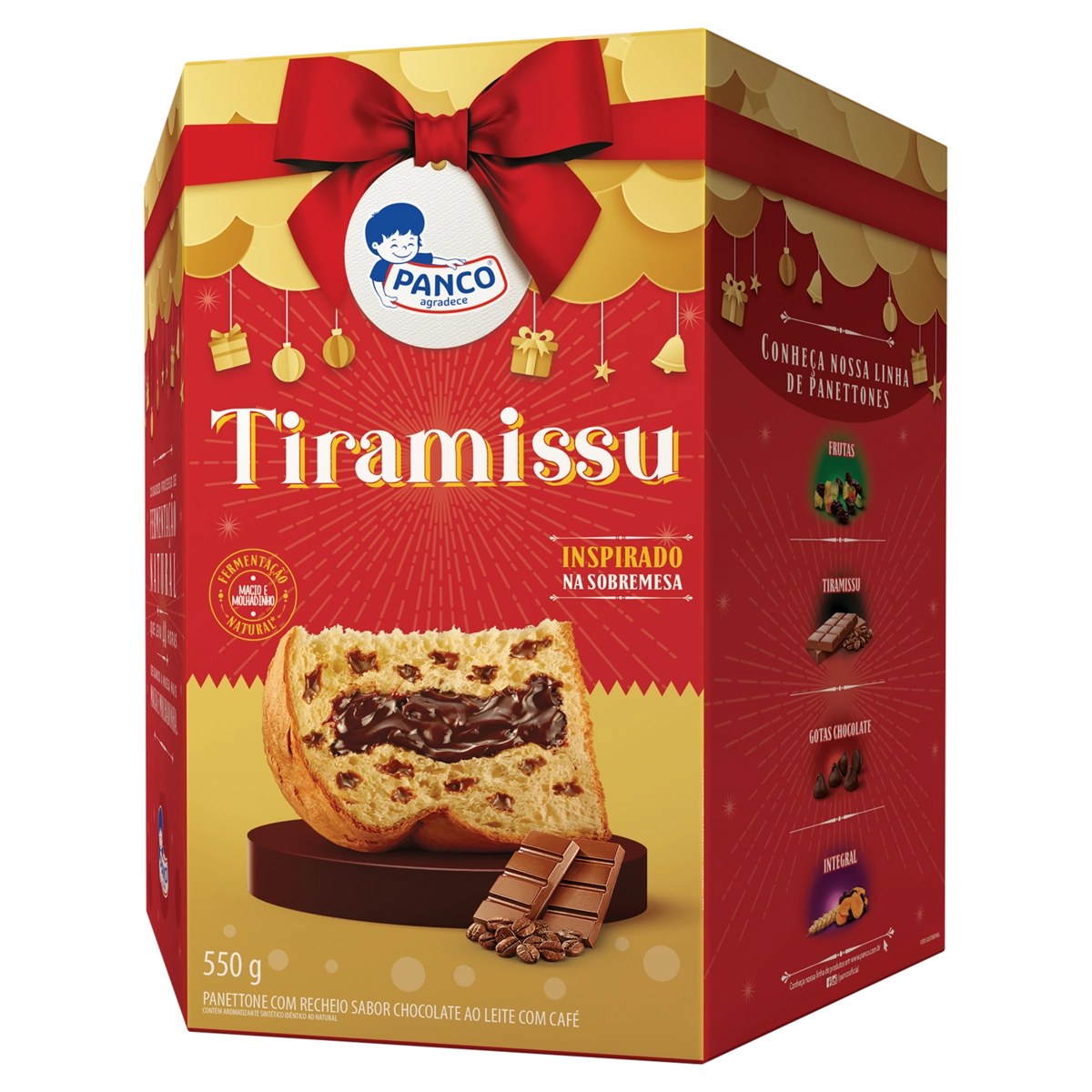 Panettone Recheio Tiramissu Panco Caixa 550g