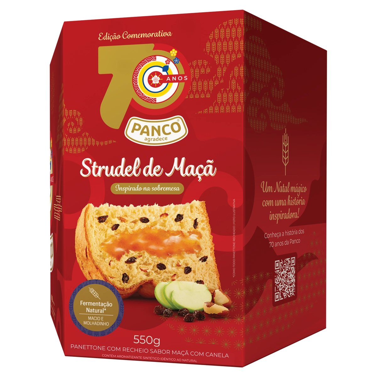 Panettone Recheio Strudel De Maçã Panco Caixa 550g