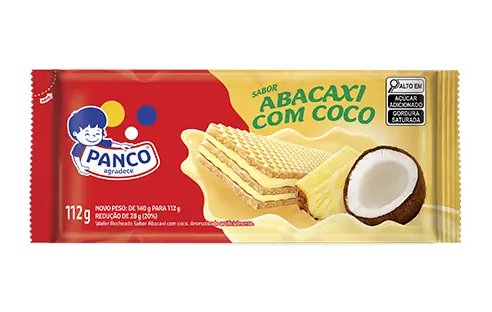 Biscoito Wafer Panco 112g Abacaxi Com Coco