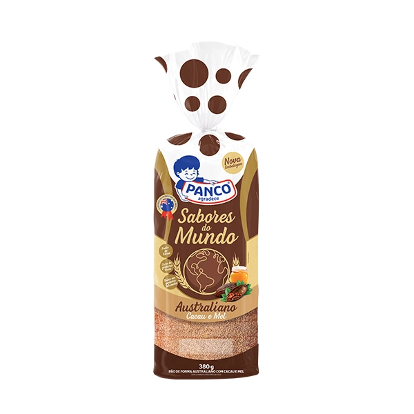 Pão Australiano Integral Cacau e Mel Panco Sabores do Mundo Pacote 380g