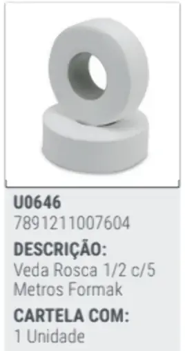 Veda Rosca Formak 1/2 5m Unidade
