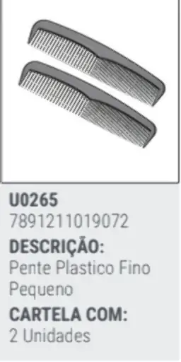 Pente Fino Peq Plast C/2 Unidade