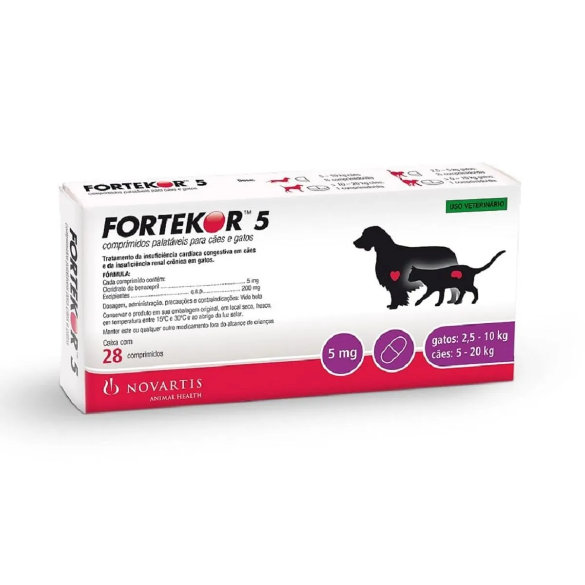 Fortekor Novartis 5mg 30 Comprimidos