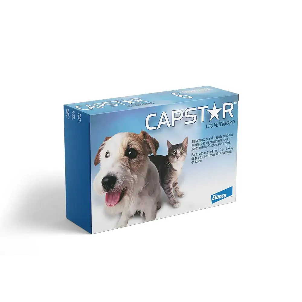Antipulgas Capstar 11,4mg Cães e Gatos 6 Comprimidos