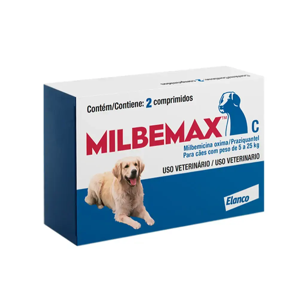 Vermífugo Milbemax C Cães 5 a 25kg Elanco