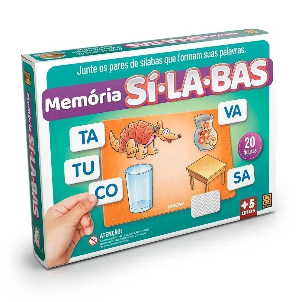 Jogo Memória Sílabas - Nova Embalagem - Grow