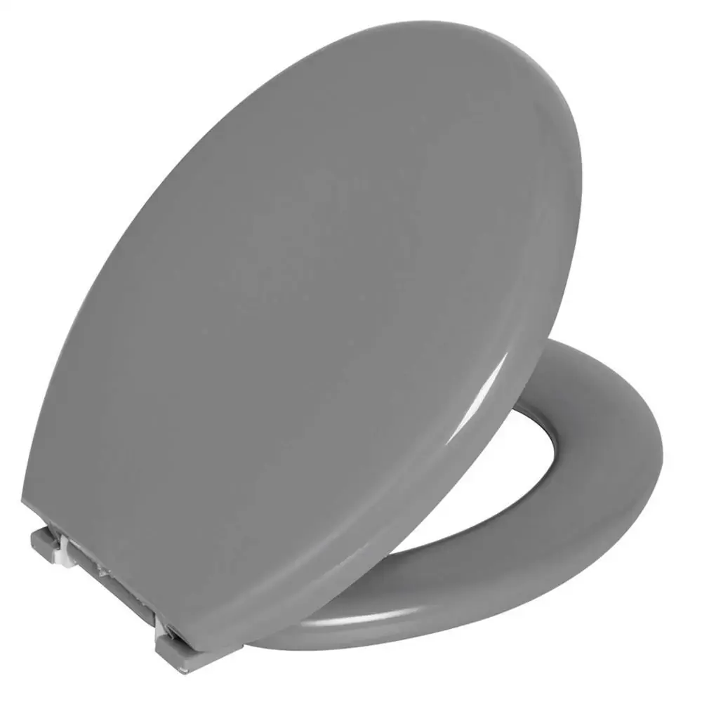 Assento Sanitário Oval Almofadado Cinza Escuro