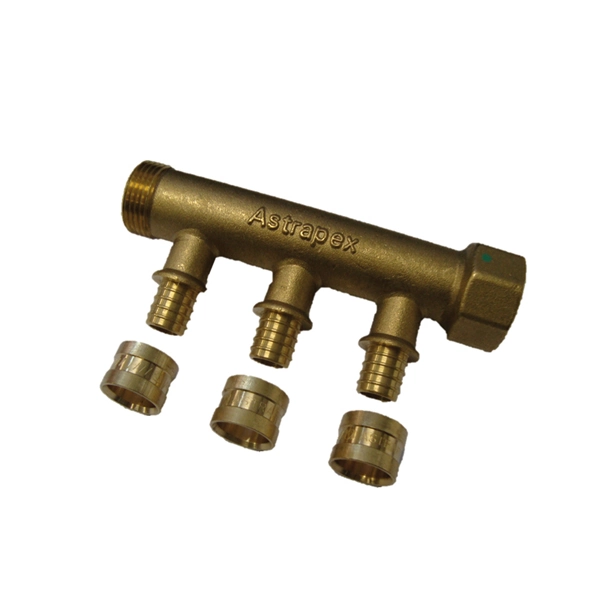 Distribuidor Fechado PEX Água Quente e Fria 3/4" com 4 saídas 16mm Astra