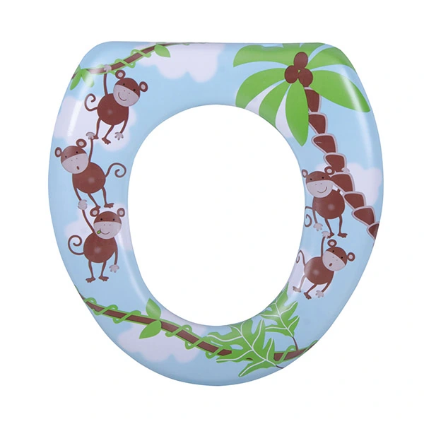 Assento Sanitário Oval Almofadado Infantil Macaco
