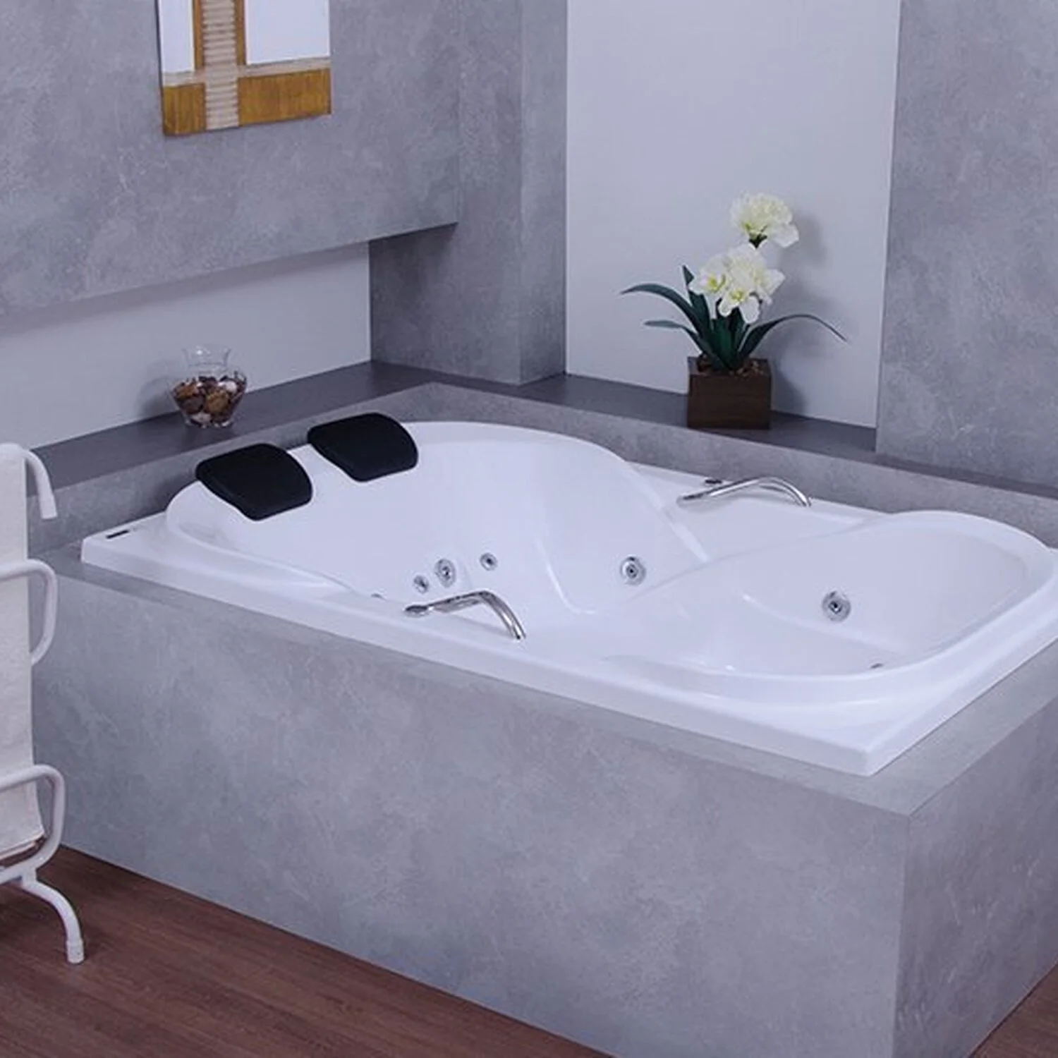 Banheira De Hidromassagem Due Maggiore Em Gel Coat Gran Luxo Com Aquecedor 150 Cm - Volume Ideal 135 - 220v Branco