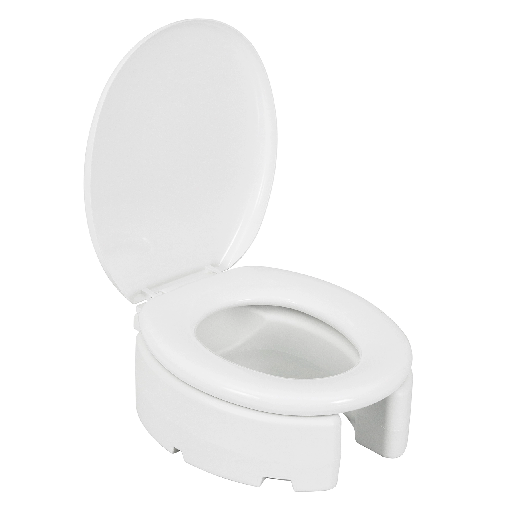 Assento Sanitário Elevado Almofadado Convencional com Fechamento Comum Oval Polietileno Branco Astra