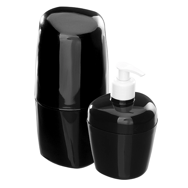 Kit Acessórios de Bancada para Banheiro 2 Peças Plástico Preto KBB1 Astra