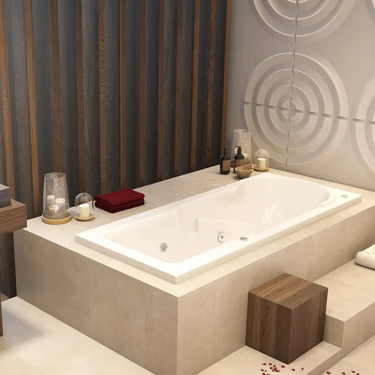 Banheira De Hidromassagem Capri Luxo 135x80x46cm - P1 - Sem Aquecedor - Branco Branco