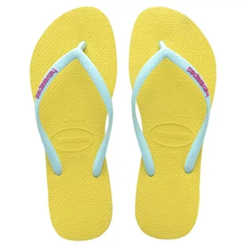 Sandalia Havaiana Slim Logo Pop Up 39/40 Amarelo