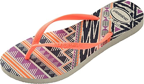 Sandalia Hav. Slim Tribal Bco/laranja 37/8
