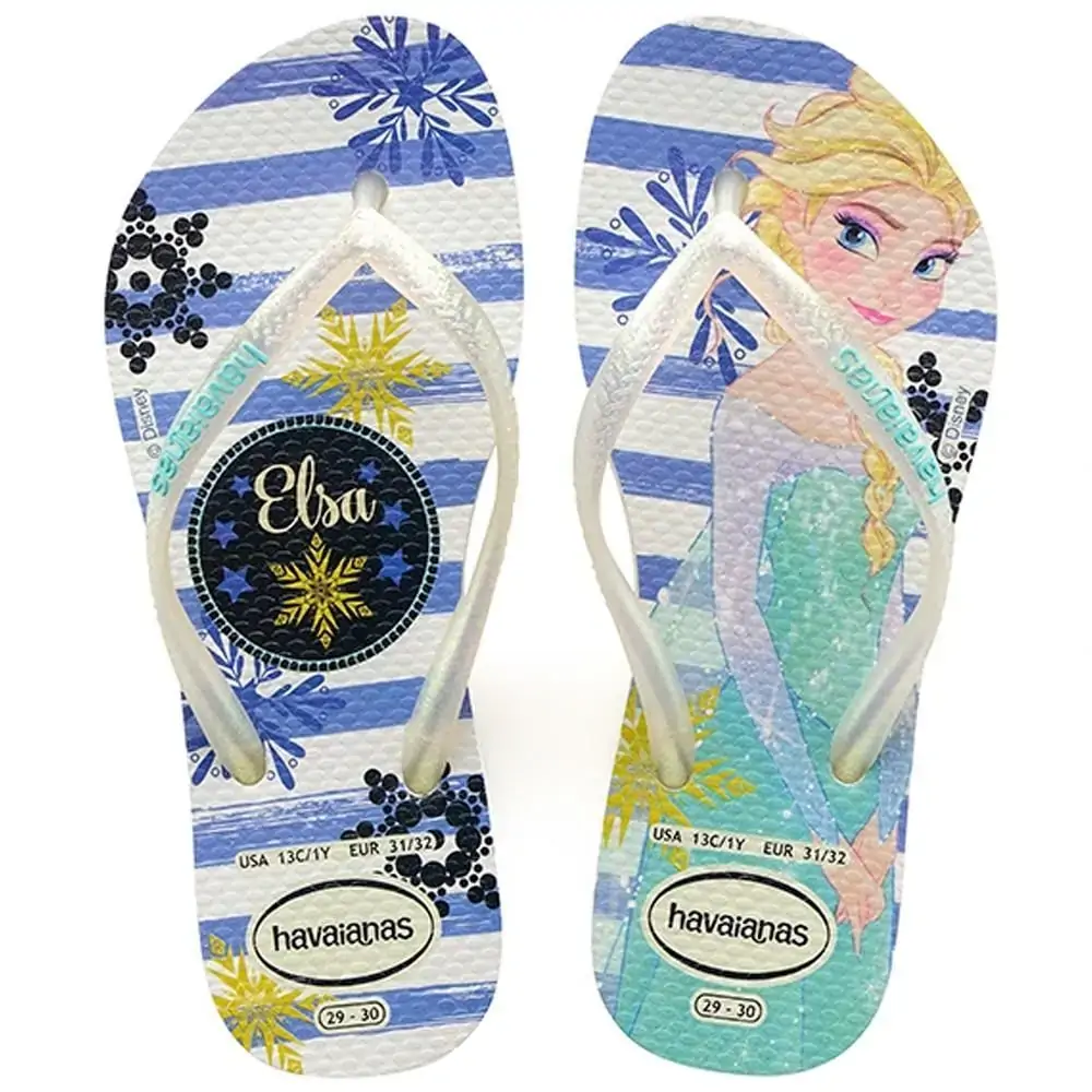 Chinelo In Havaianas K Slim Frozen Bco/royal