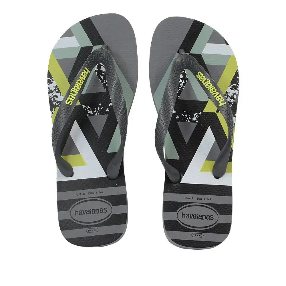 Chinelo Hav Trend Cinza Aco/amarelo Neon 45/46
