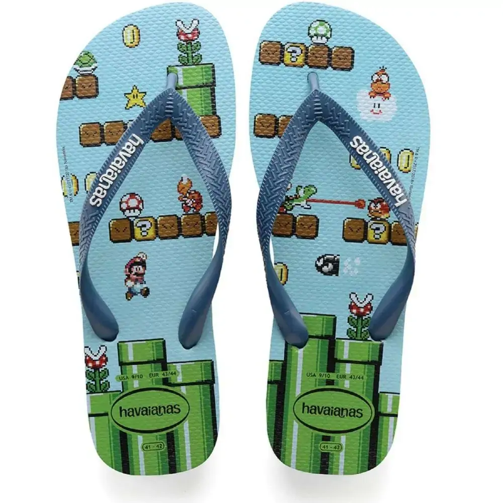 Chinelo Ad Havaianas Mario Bros Azul Splash