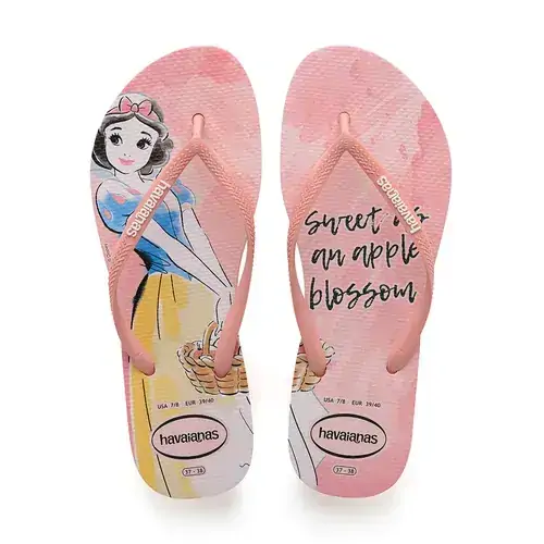 Chinelo Ad Havaianas Slim Princesas Nude Rosa