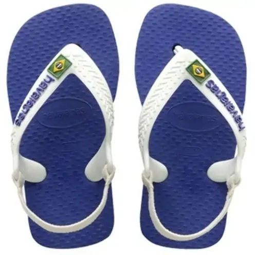Chinelo Azul Naval New Baby Brasil Logo Havaianas Kids E Baby N° 20