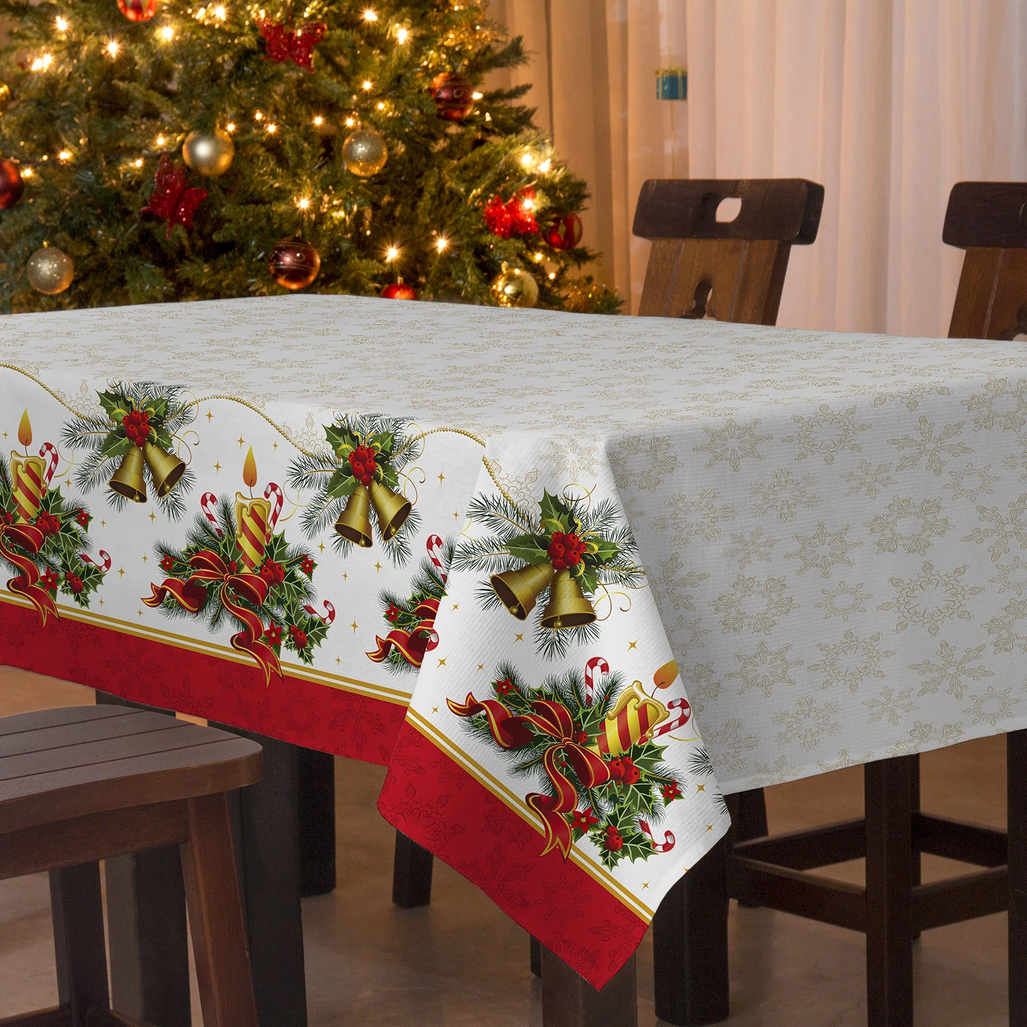 Toalha Mesa Natal Noite Feliz 140x210cm 882200000049830 Teka