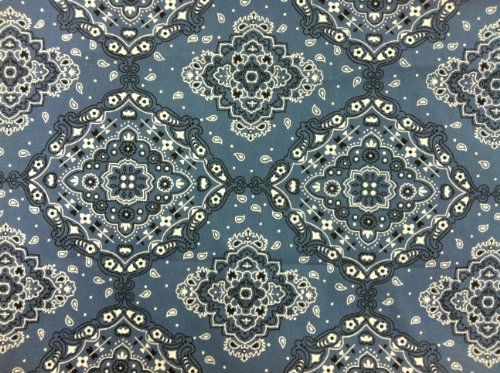 Panoah Self Adhesive Fabric Roll, 18.5 Inch By 3.2 Feet, Blue Bandana