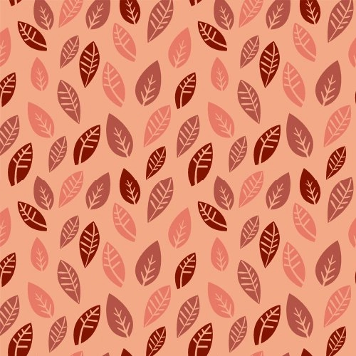 Panoah Self Adhesive Fabric Roll, 18.5 Inch By 3.2 Feet, Leaves On Coral