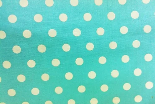 Panoah Self Adhesive Fabric Roll, 18.5 Inch By 3.2 Feet, Big White Dots On Turquoise Blue