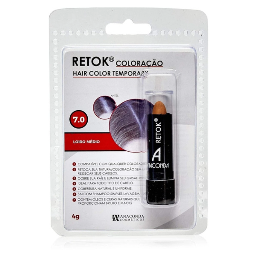 Maquiagem Capilar Anaconda Coloração 7.0 Loiro Médio 4g
