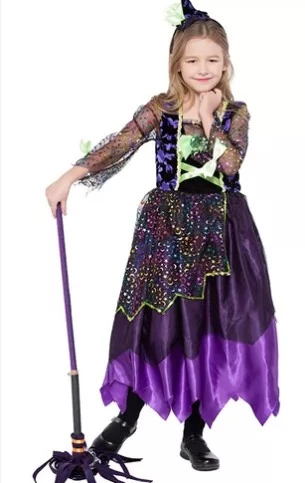 Fant Vestido Bruxinha C/ Detalhes Met Sort Halloween Party Dream