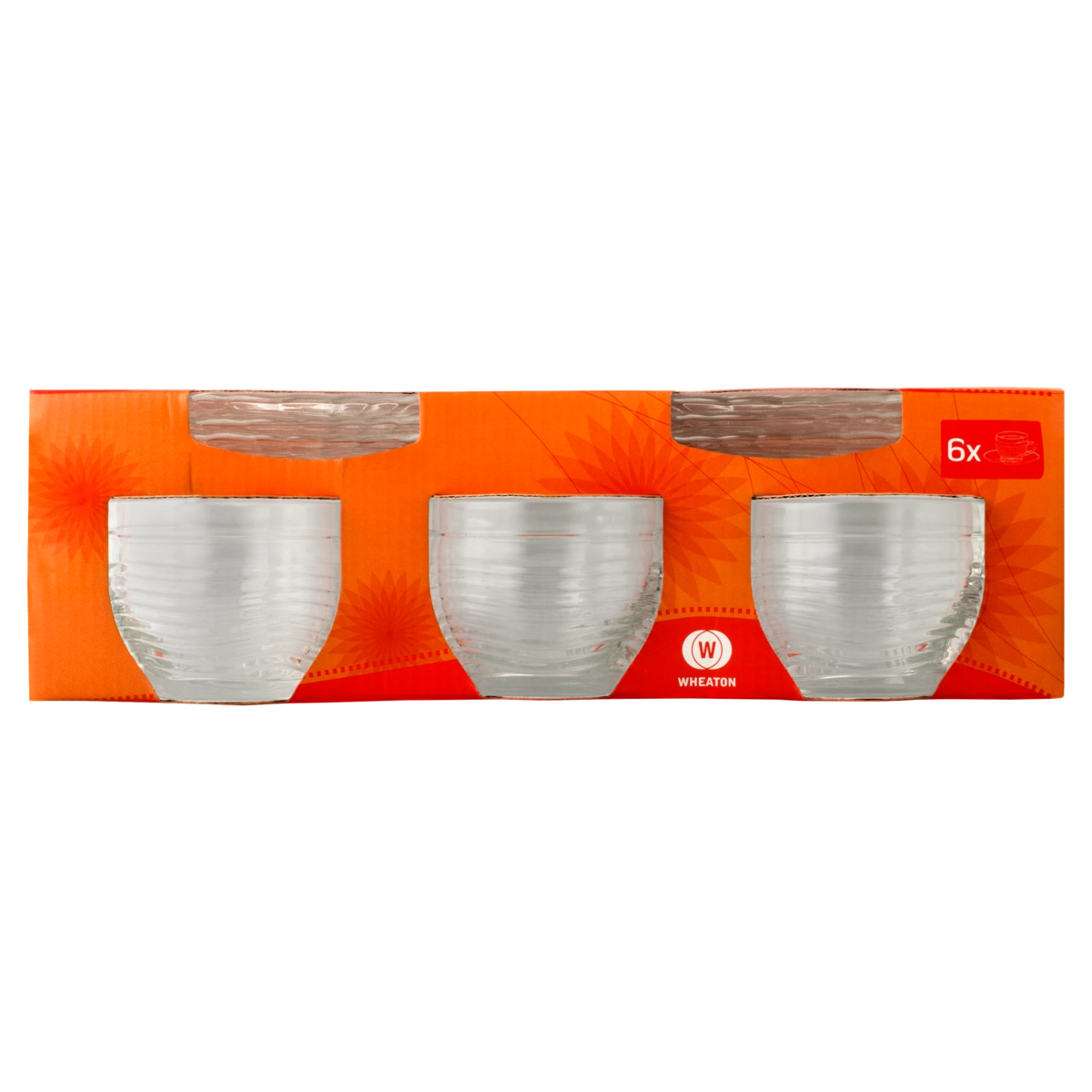 Conjunto Xícara De Chá Transparente Vidro Wheaton Crystal 6 Unidades