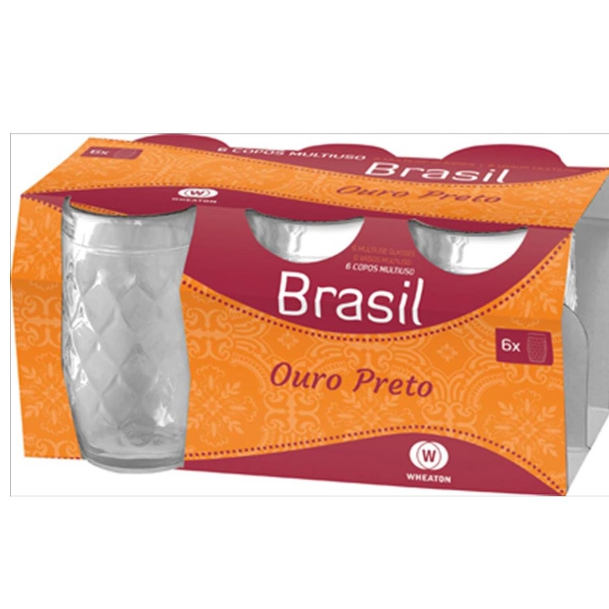 Conjunto 6 Copos Ouro Preto 400ml