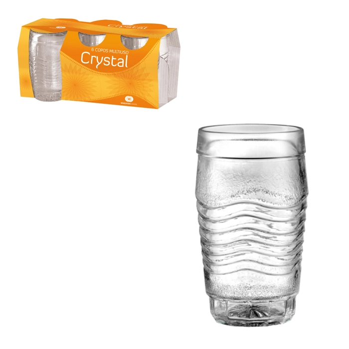 Conjunto Copo Vidro Multiuso 280ml Wheaton Crystal 6 Unidades